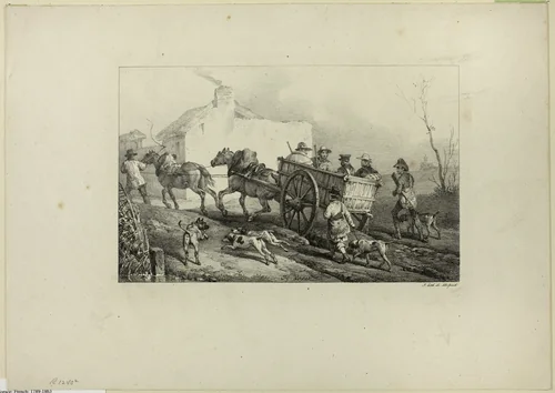 Hunters by Horace Vernet, print, 1809-1863