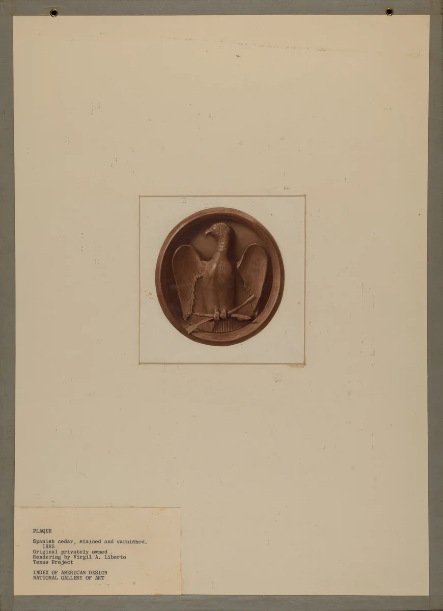 Plaque by Virgil A. Liberto, index of american design, 1940