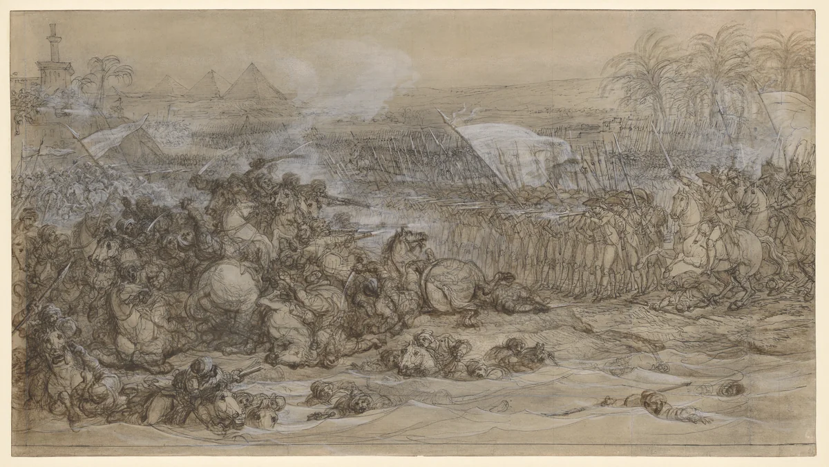 Battle of the Pyramids, July 21, 1798 by François-André Vincent, drawing, 1795-1805