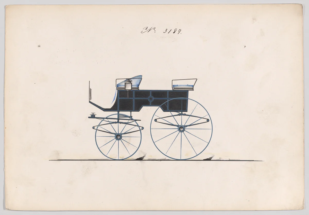 Design for T-Cart, no. 3189 by Brewster & Co., drawing, 1876