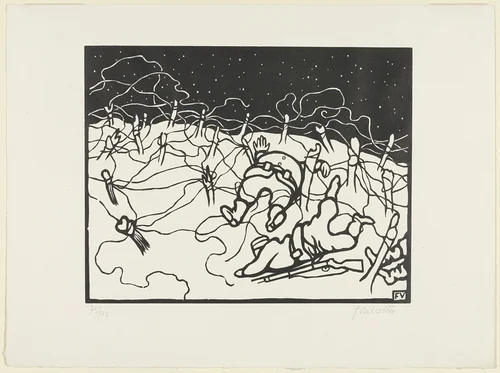 Barbed Wire (Les Fils de Fer) from This Is War (C'est la Guerre) by Félix Vallotton, print, 1916