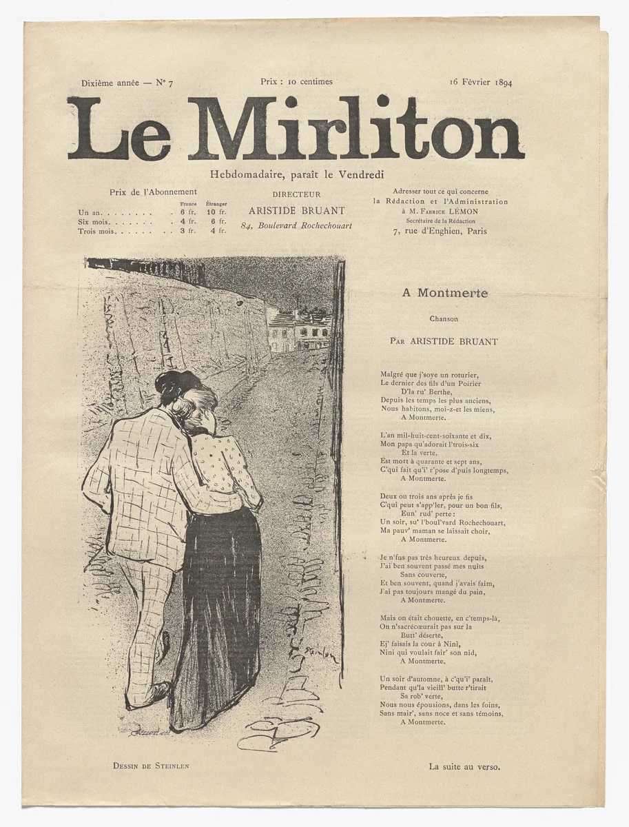Le Mirliton, no. 7 by Théophile-Alexandre Steinlen, periodical, 1894