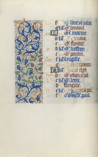 Book of Hours (Use of Rouen): fol. 6v by Master of the Geneva Latini, book, 1465-1475
