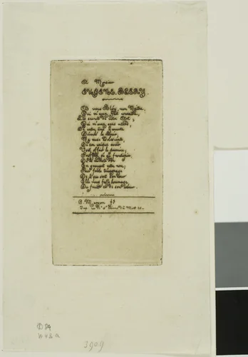 Verses Dedicated to Eugène Bléry, No. 2 by Charles Meryon, print, 1854