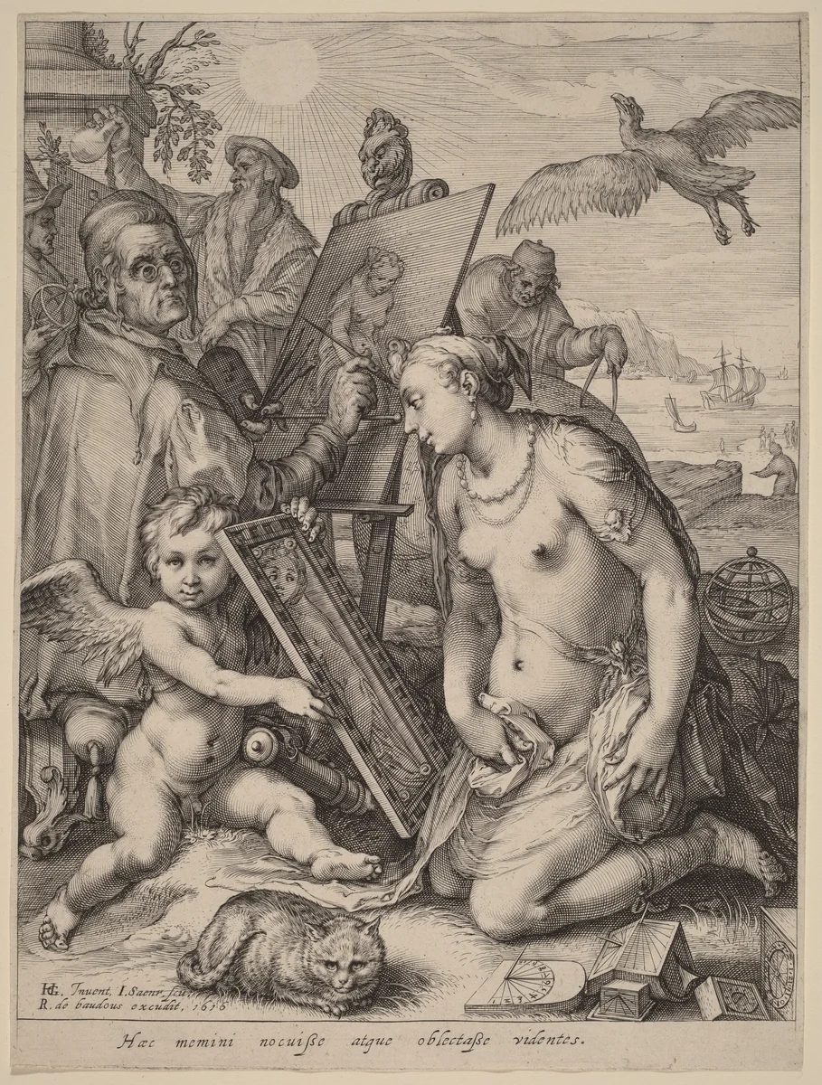 Artist Painting a Nude Woman: Allegory of Visual Perception by Jan Pietersz Saenredam
Hendrick Goltzius
Robert de Baudous, print, 1598-1616