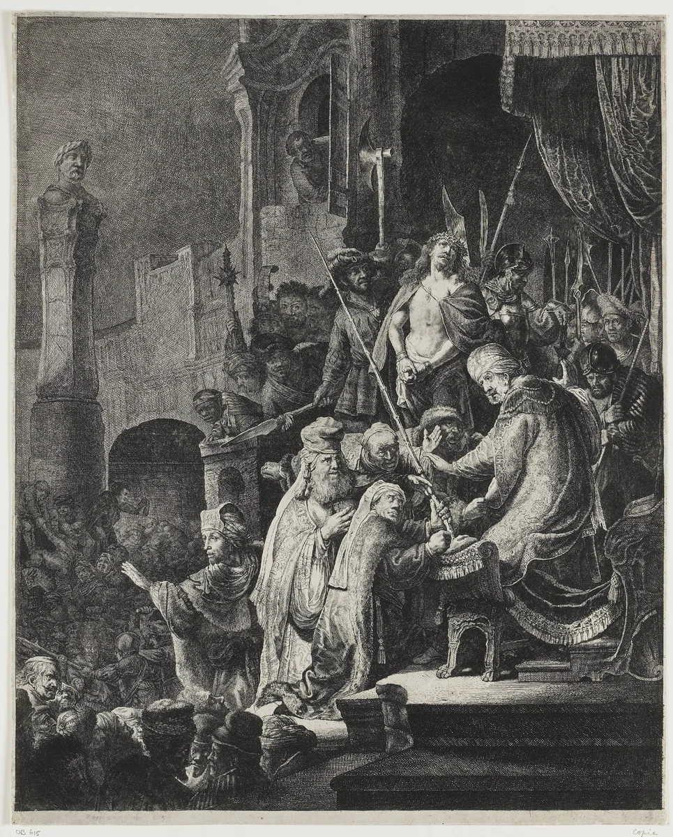 Christ before Pilate: large plate by anonymous, print, 1740-1778