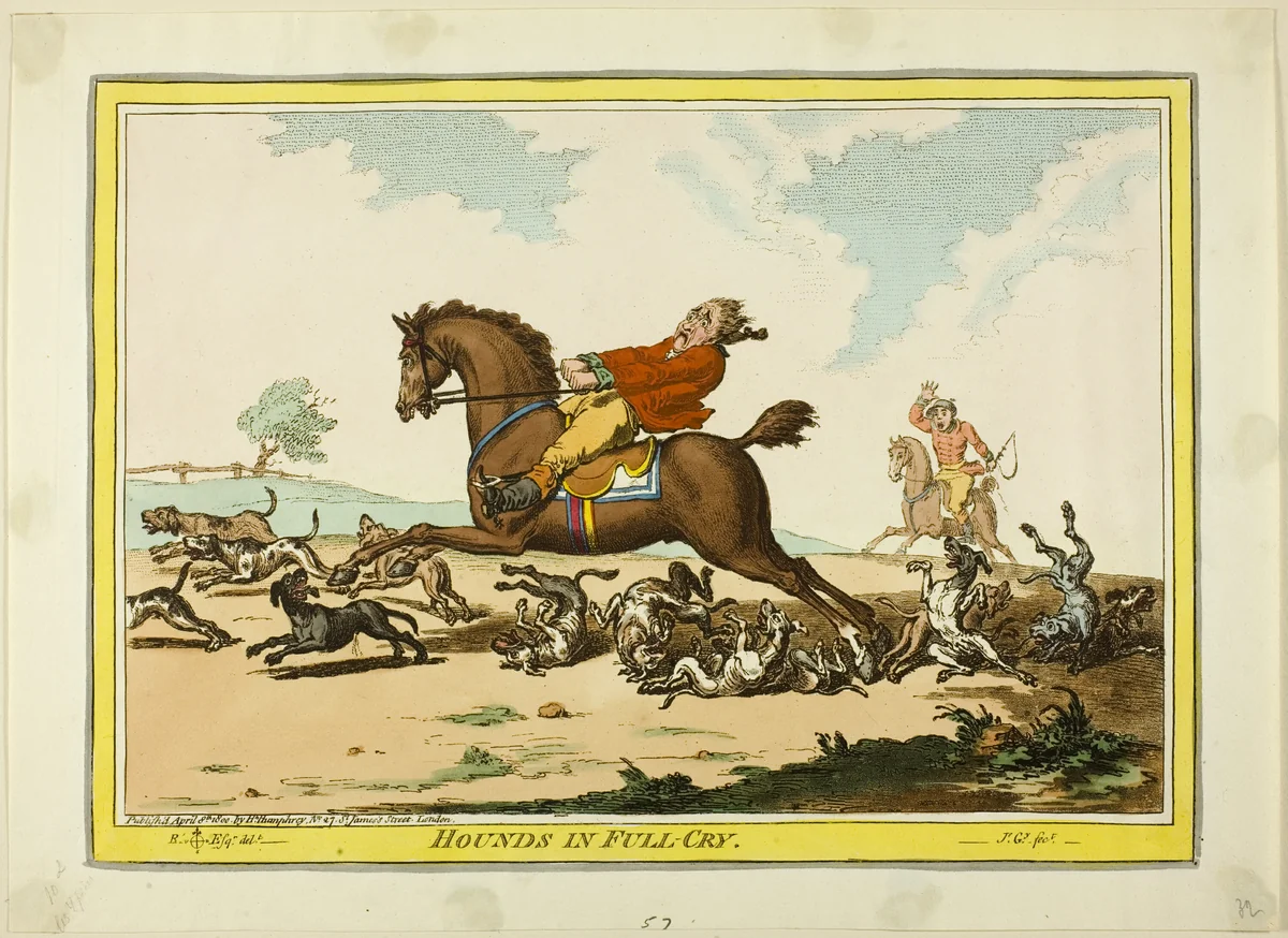 Hounds in Full Cry by James Gillray, print, 1800