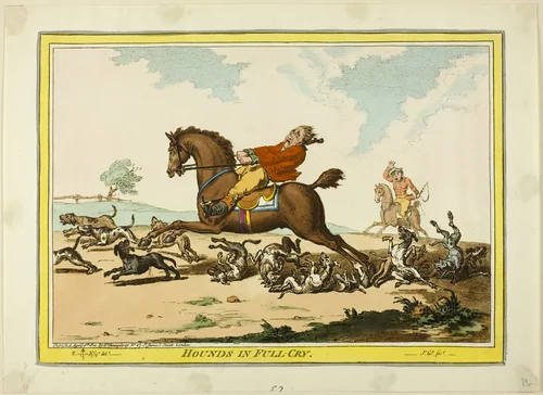 Hounds in Full Cry by James Gillray, print, 1800