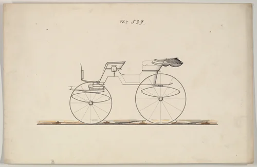 Design for Phaeton, no. 539 by Brewster & Co., drawing, 1850-1874