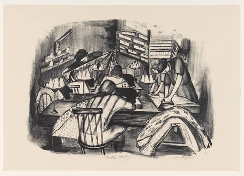 Curtain Factory by Riva Helfond, print, 1931-1941