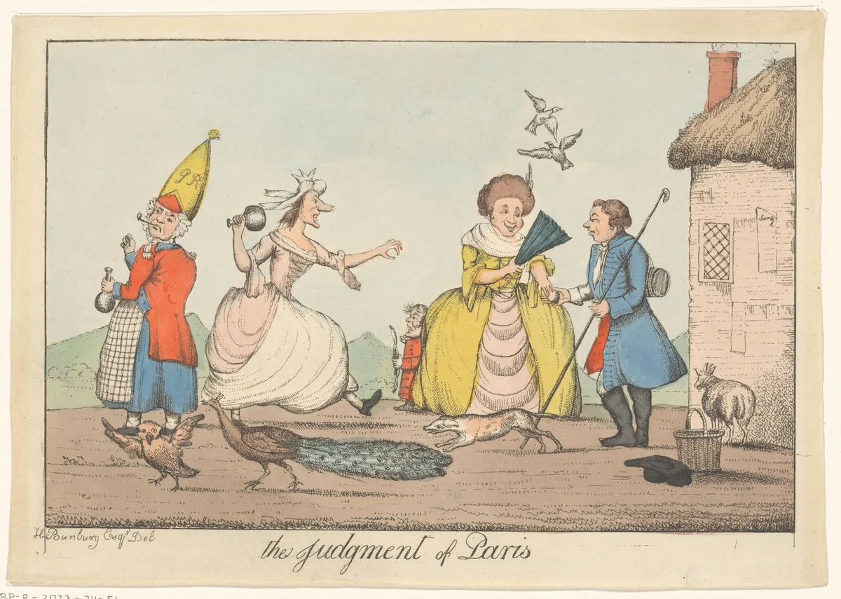 Het oordeel van Paris, satire by anonymous, other, 1766