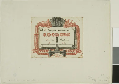 Address-Card of the Printseller, Rochoux by Charles Meryon, print, 1850-1860