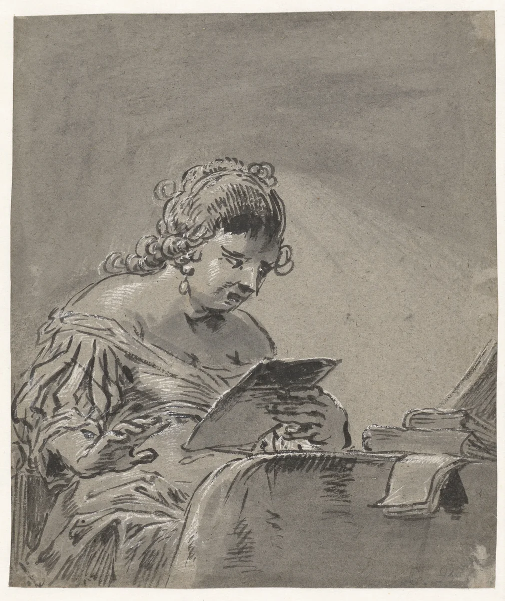 Zingende vrouw by Leonaert Bramer, drawing, 1606-1674