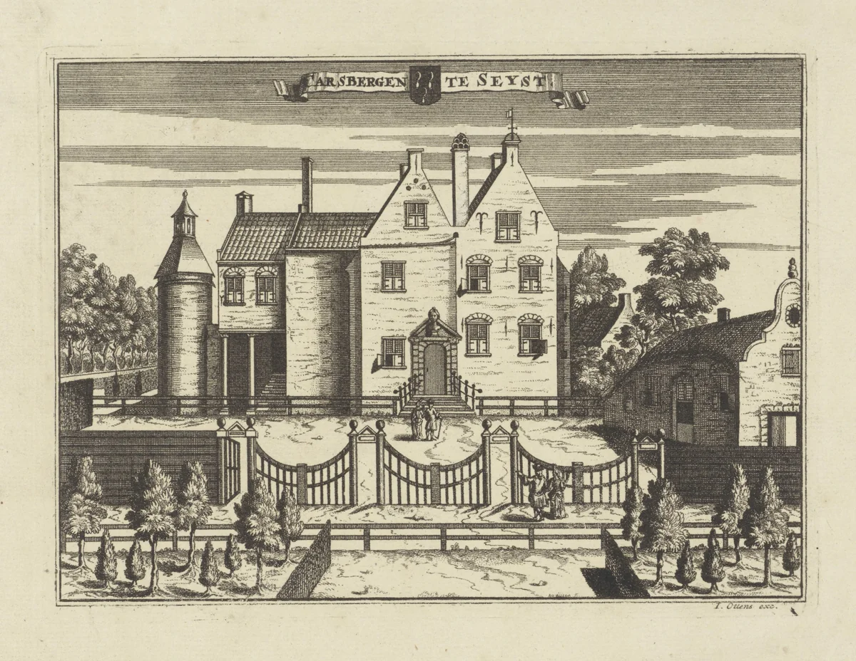 Gezicht op kasteel Kersbergen by Jan van Vianen, print, 1698