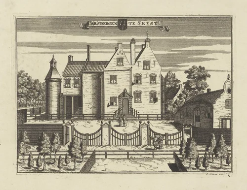 Gezicht op kasteel Kersbergen by Jan van Vianen, print, 1698