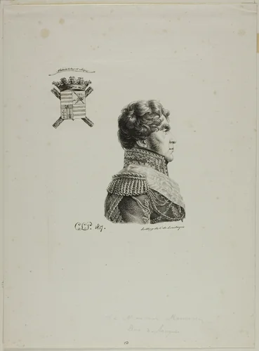 Portrait of Maréchal Marmont, Duc de Raguse by Charles Edward Crespi Le Prince, print, 1817