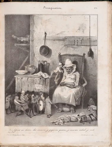 My deceased husband gave me tickets…, from ‘L’Imagination’ published in Le Charivari January 14, 1833 by Honoré Daumier, print, 1833