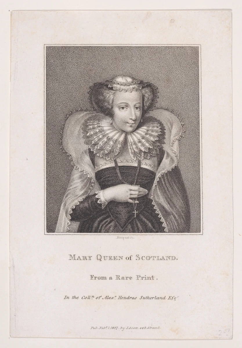 Mary, Queen of Scots by E. Bocquet, print, 1807