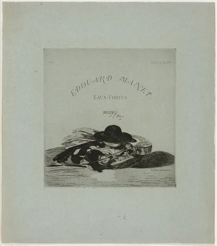 Hat and Guitar, frontispiece for the edition of fourteen etchings by Édouard Manet, print, 1874