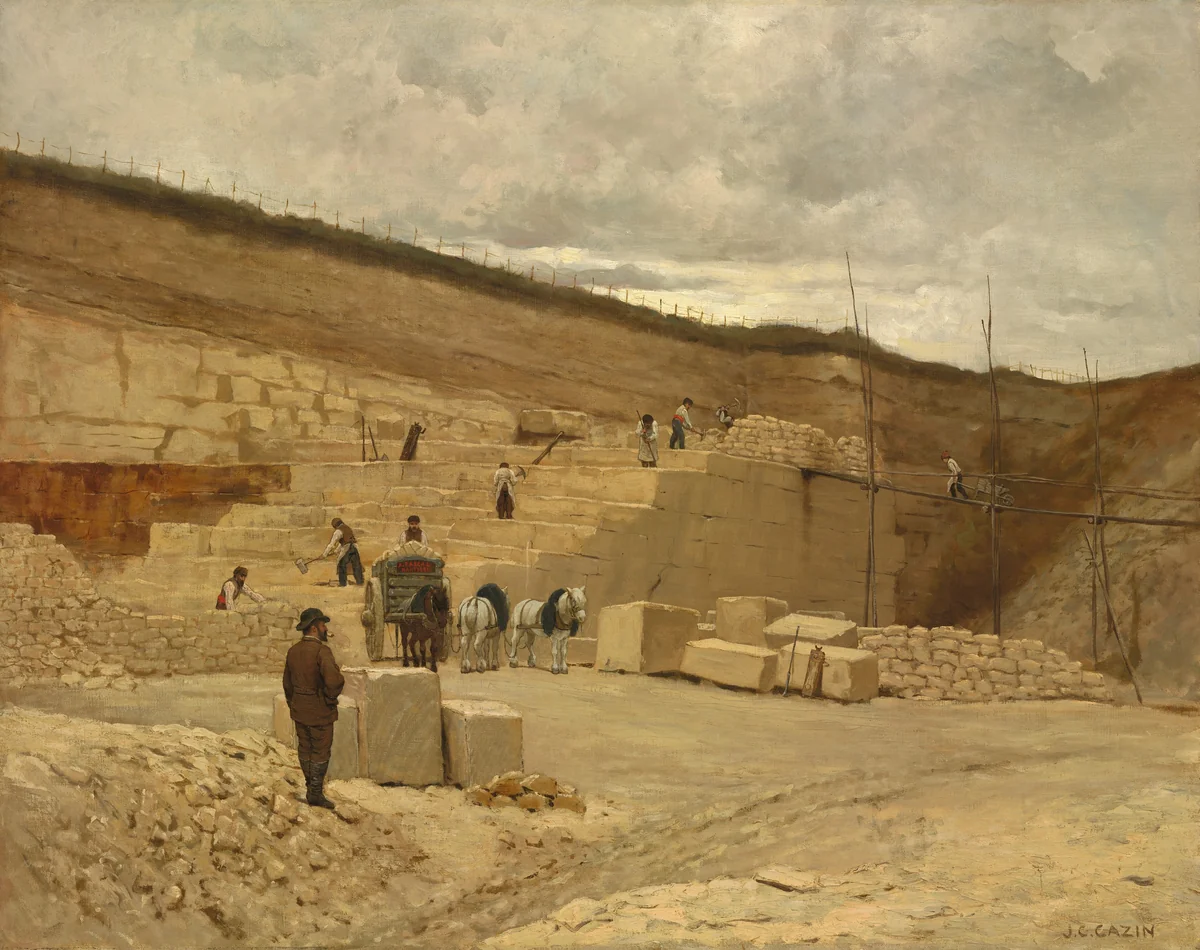 The Quarry of Monsieur Pascal near Nanterre by Jean-Charles Cazin, painting, 1875