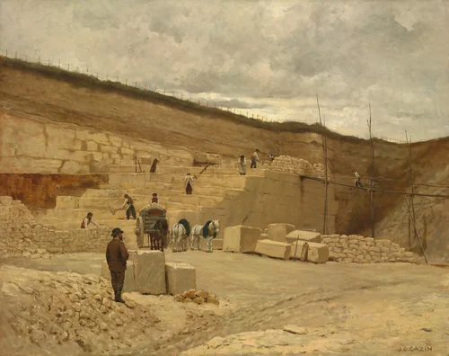The Quarry of Monsieur Pascal near Nanterre by Jean-Charles Cazin, painting, 1875