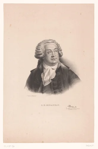 Portret van Honoré-Gabriel de Riqueti de Mirabeau by anonymous, print, 1818-1842