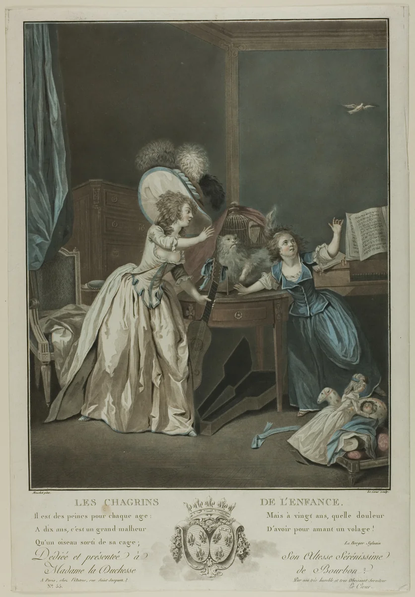 Les Chagrins de l'Enfance by Louis Le Coeur, print, 1789