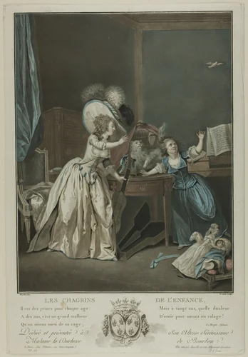 Les Chagrins de l'Enfance by Louis Le Coeur, print, 1789