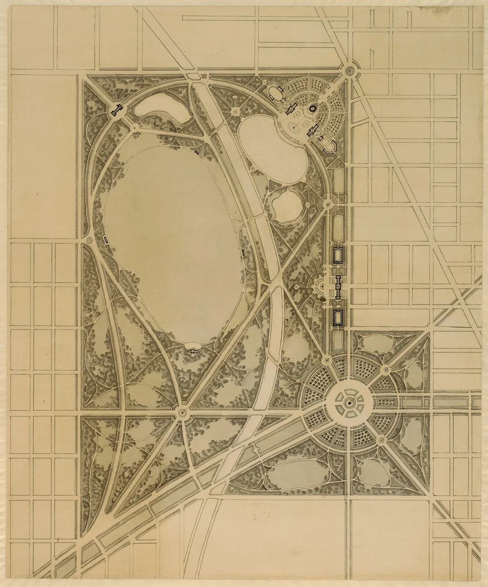 Plan of Chicago, Plate 63, Plan of a Proposed Park by Daniel Hudson Burnham
Edward Herbert Bennett, drawing, 1909