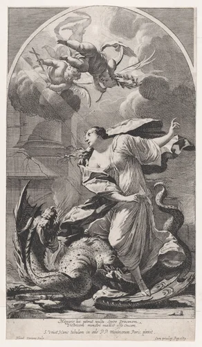 Saint Margaret by Michel Dorigny, print, 1639