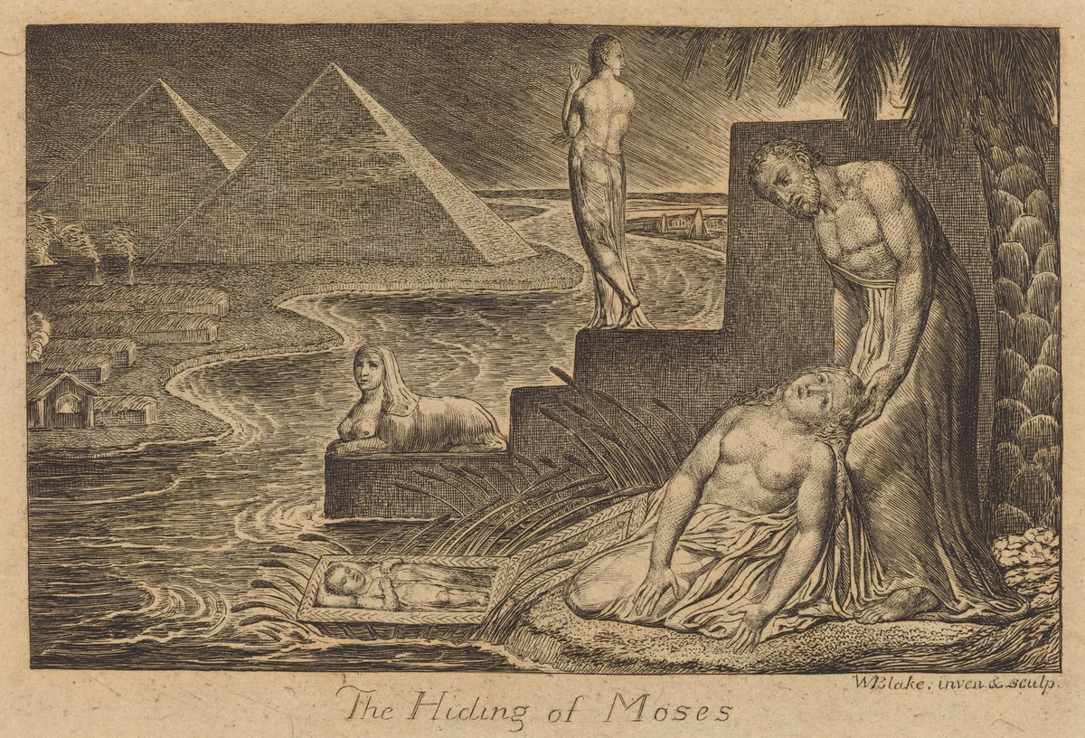 The Hiding of Moses by William Blake, print, 1824