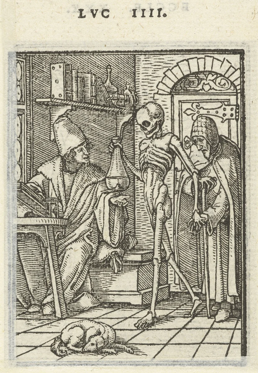 Arts en de Dood by Hans Holbein, print, 1524-1526