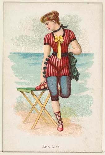 Sea Girt, from the Beautiful Bathers series (N192) issued by Wm. S. Kimball & Co. by William S. Kimball & Company, print, 1889