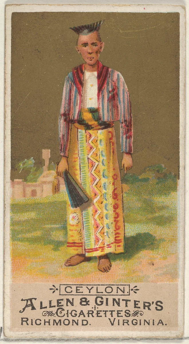 Ceylon, from the Natives in Costume series (N16) for Allen & Ginter Cigarettes Brands by Allen & Ginter, print, 1886