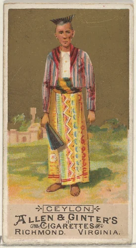 Ceylon, from the Natives in Costume series (N16) for Allen & Ginter Cigarettes Brands by Allen & Ginter, print, 1886