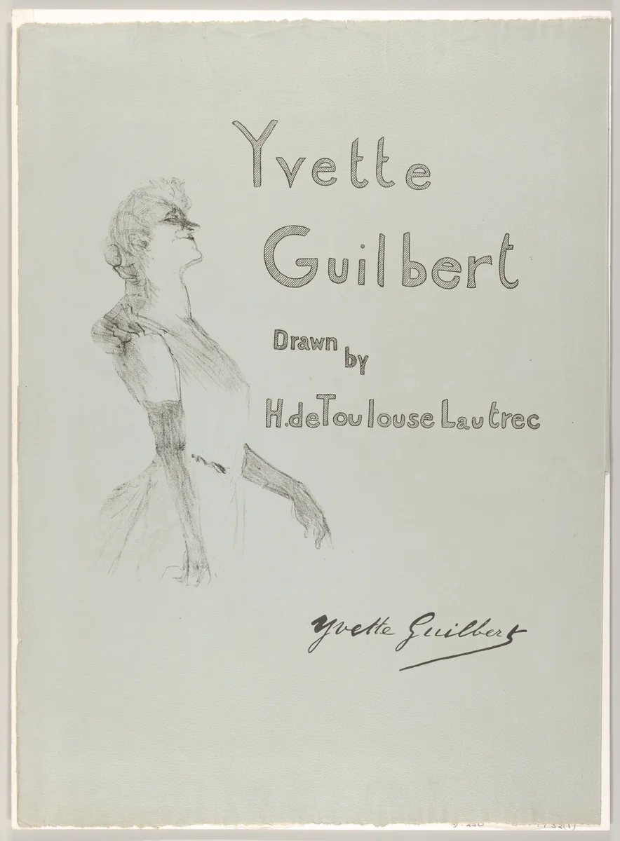 Cover - Yvette Guilbert by Henri de Toulouse-Lautrec, print, 1898