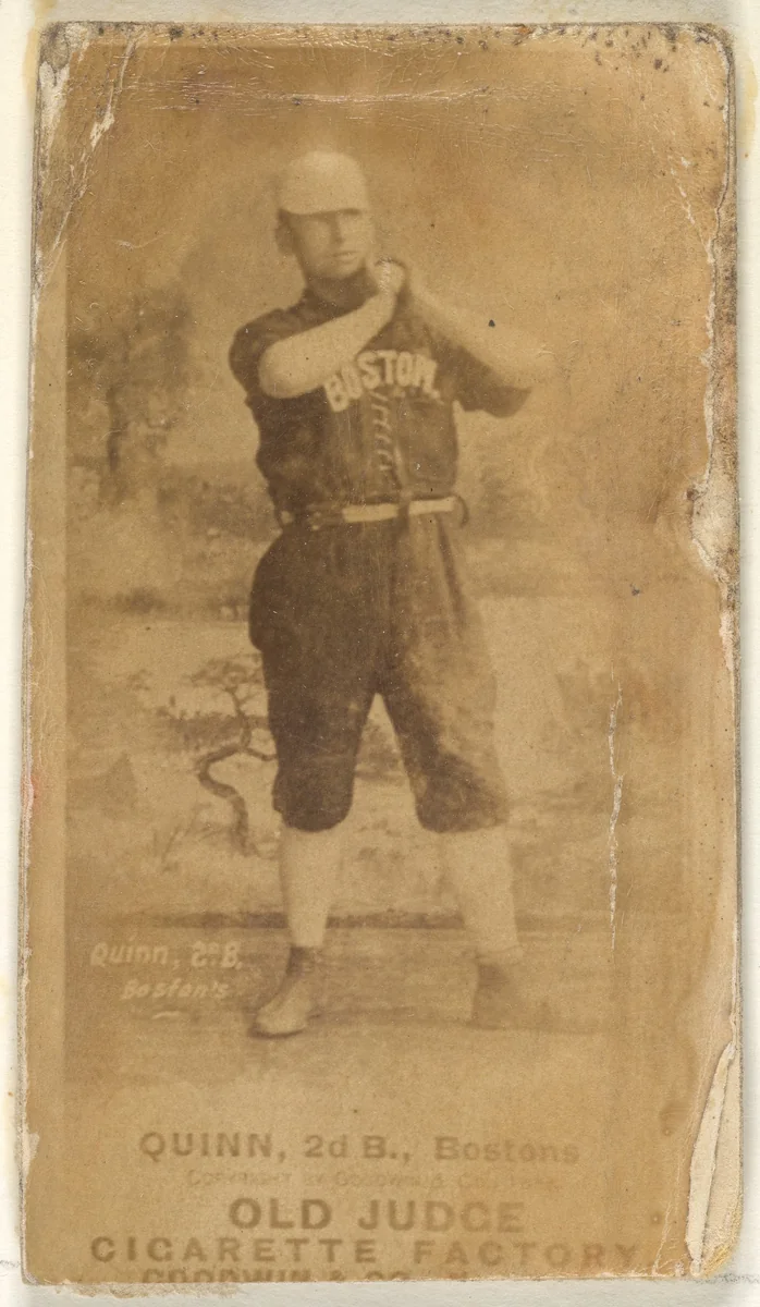 Quinn, 2nd Base, Boston, from the Old Judge series (N172) for Old Judge Cigarettes by Goodwin & Company, photograph, 1887-1890