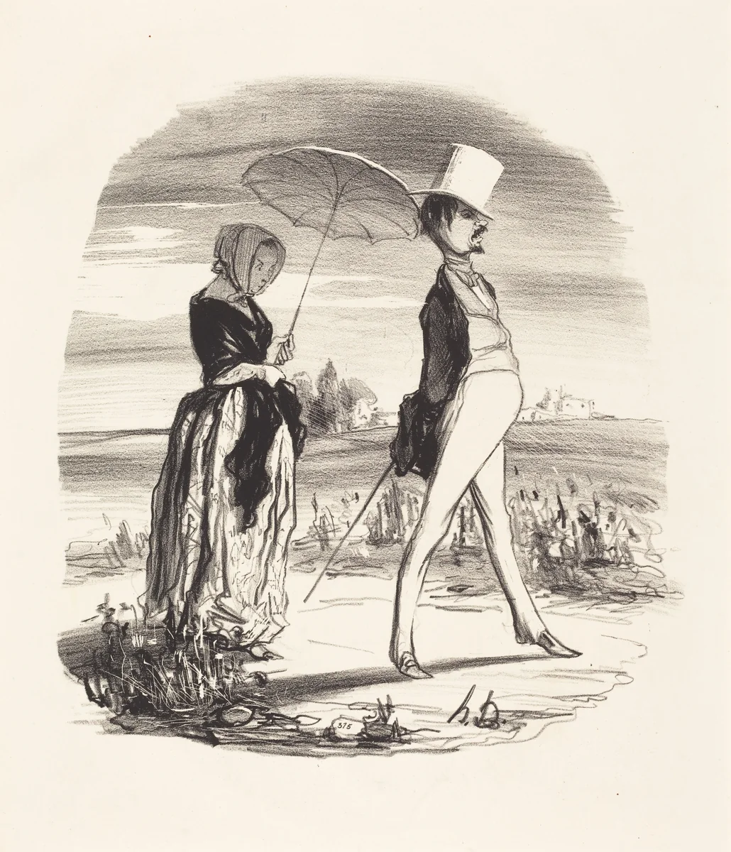 Et on appelle ça descendre le fleuve de la vie... by Honoré Daumier, print, 1842
