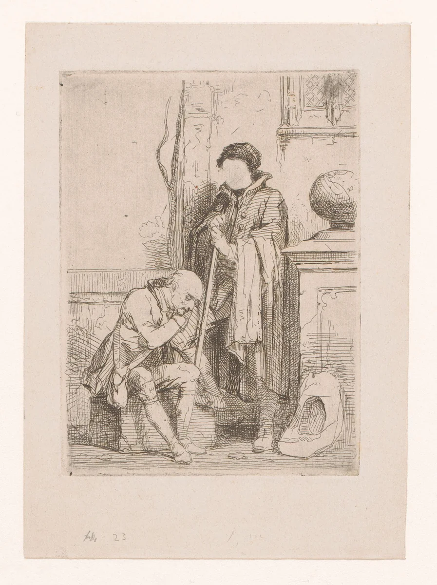 Twee oude mannen by Corneille Seghers, print, 1824-1869