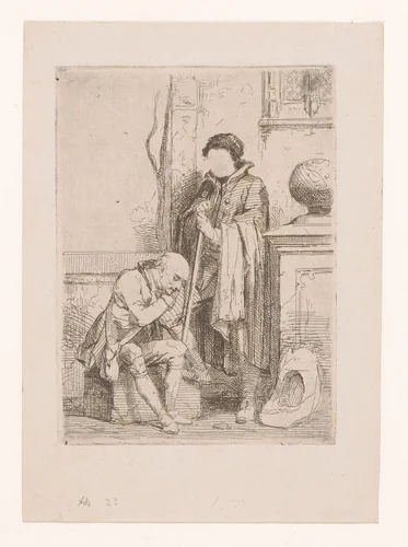Twee oude mannen by Corneille Seghers, print, 1824-1869