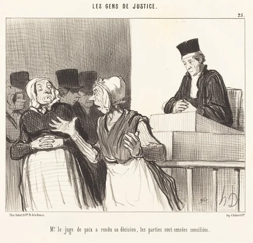 Mr. le Juge de paix a rendu sa décision... by Honoré Daumier, print, 1846