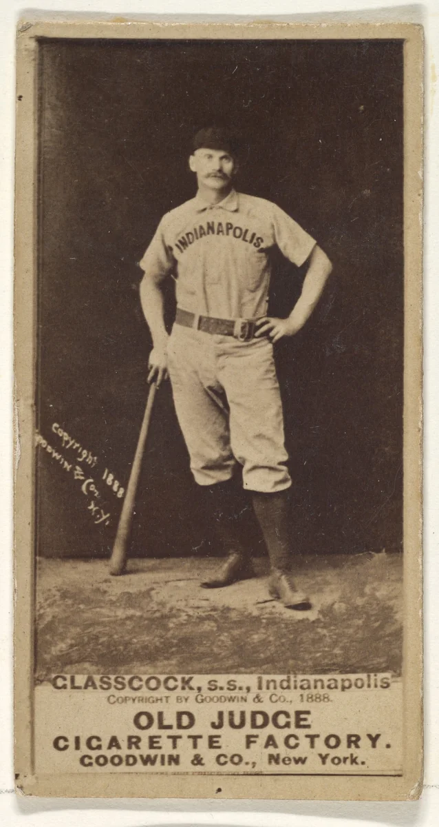 Glasscock, Shortstop, Indianapolis, from the Old Judge series (N172) for Old Judge Cigarettes by Goodwin & Company, photograph, 1888