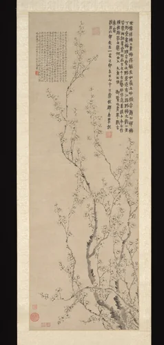 Blossoming plum by Jin Nong, painting, 1759