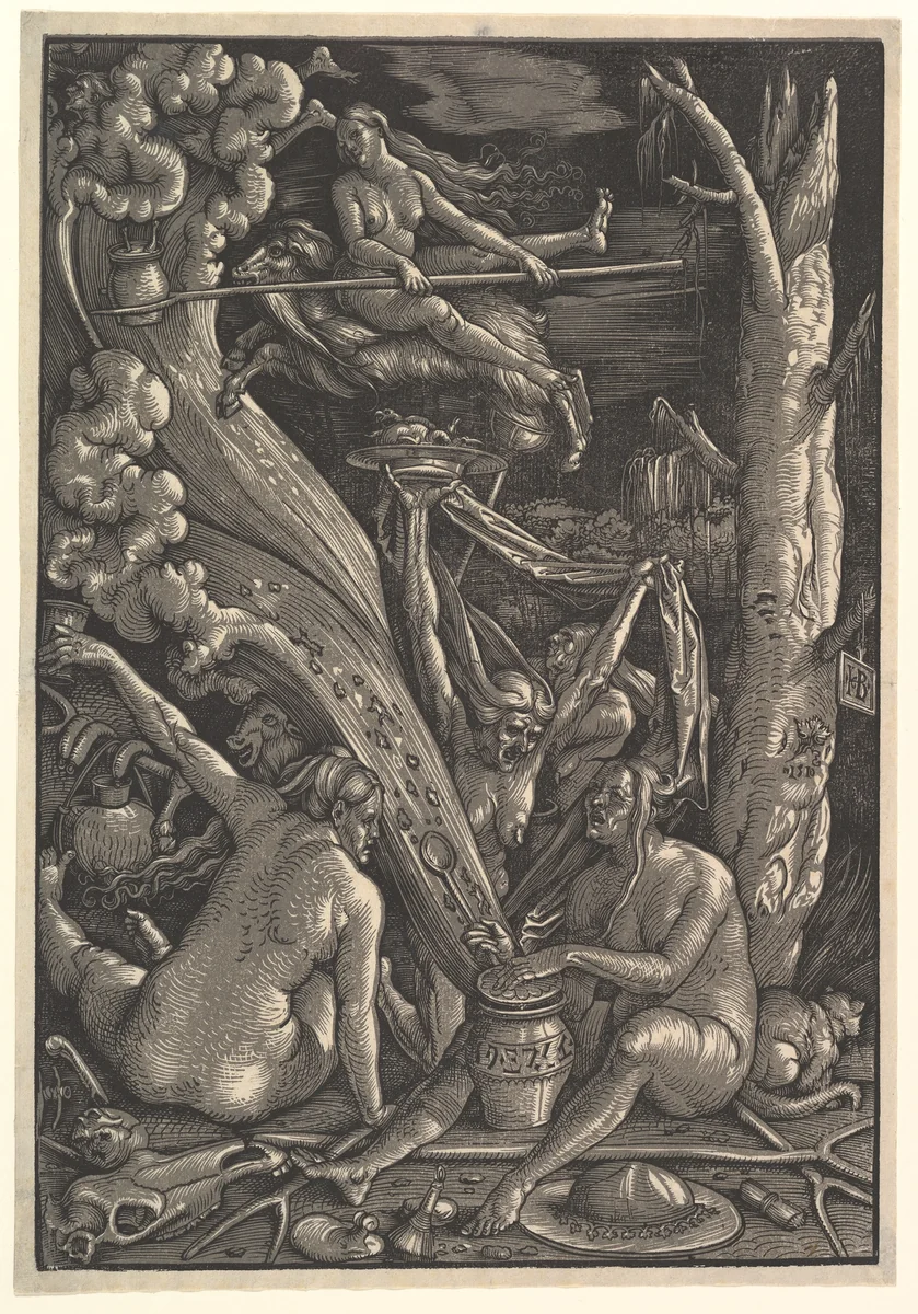 The Witches by Hans Baldung, print, 1510