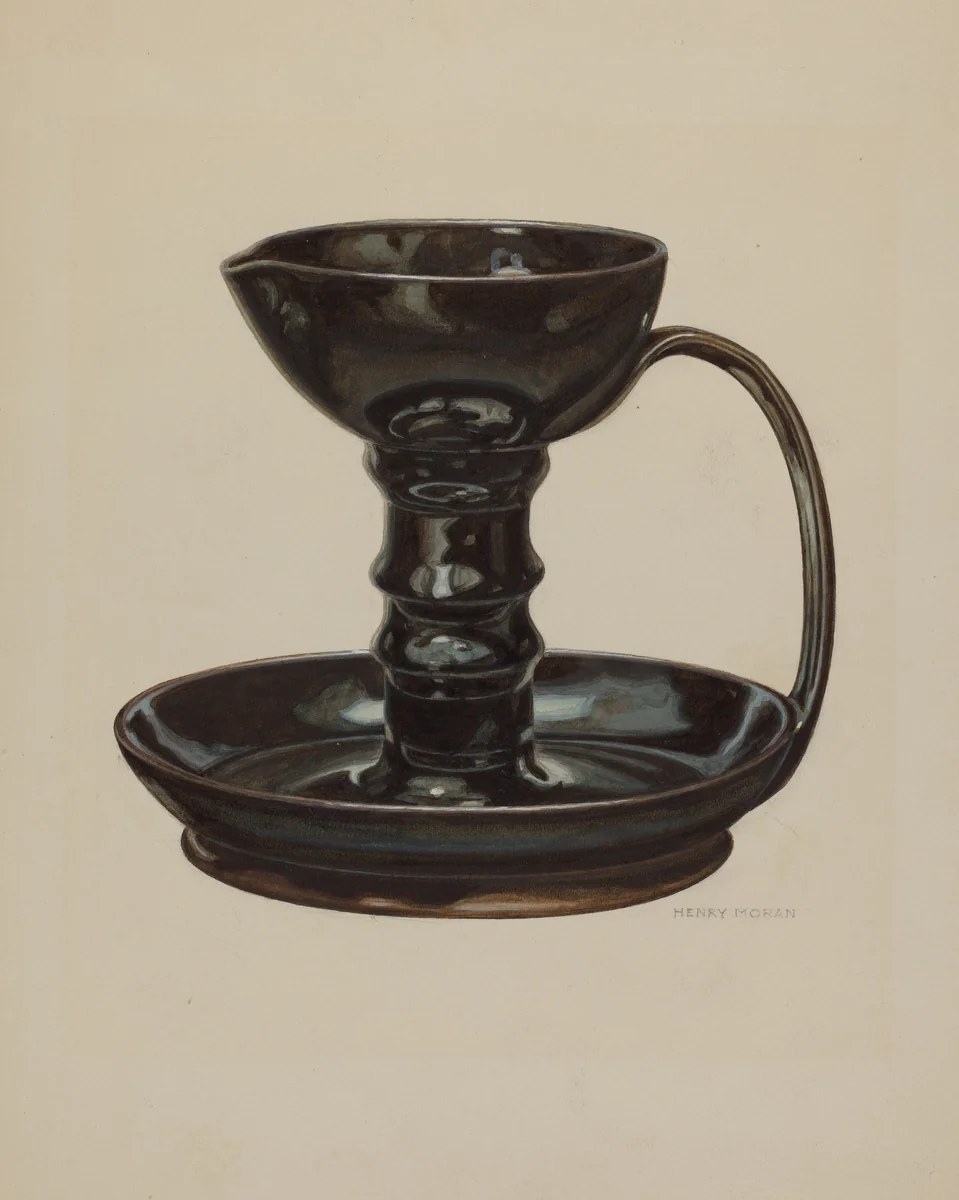 Grease Lamp by Henry Moran, index of american design, 1940