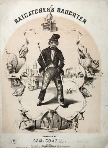 The Ratcatcher's Daughter - Sheet Music Cover by Winslow Homer, print, 1855-1870