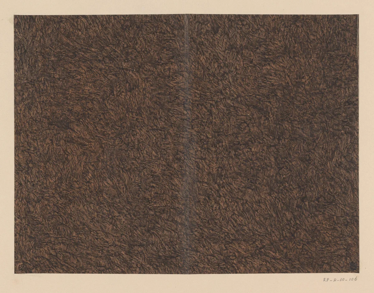 Geaderd stijfselverfpapier in bruin by anonymous, other, 1700-1900