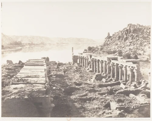Ile de Fîleh (Philæ), Vue Génèrale Prise du Point I, Sur La Plateforme du Pylône by Félix Teynard, photograph, 1851-1852