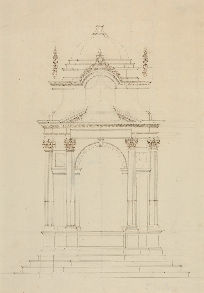 Design for a Baldaquin by French 18th Century, drawing, 1700-1799