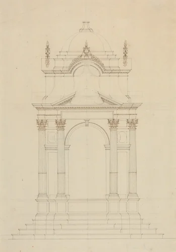 Design for a Baldaquin by French 18th Century, drawing, 1700-1799